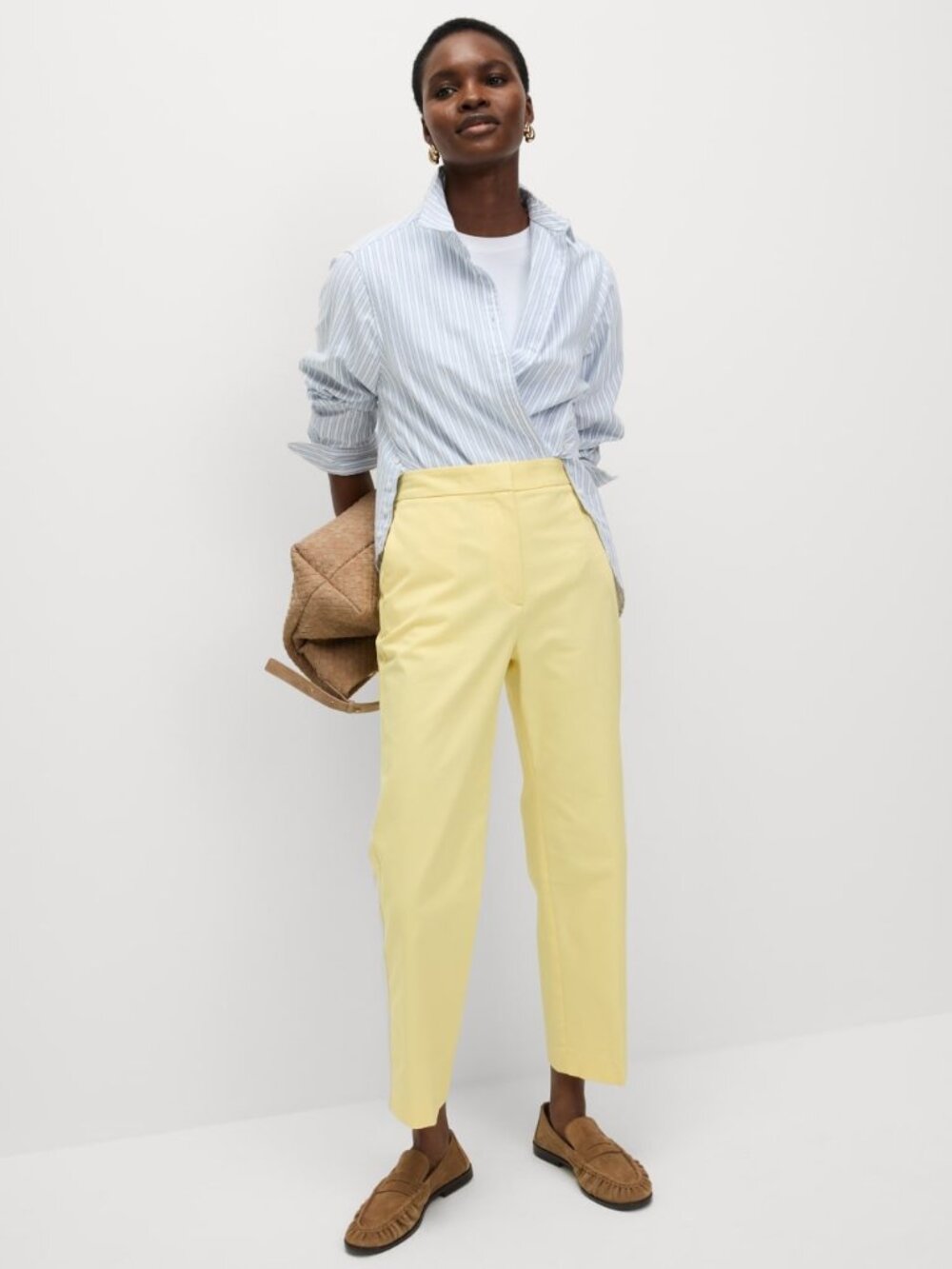 Marks & Spencer M&S straight Ankle grazer Trousers in Buttercup 6 US extra short